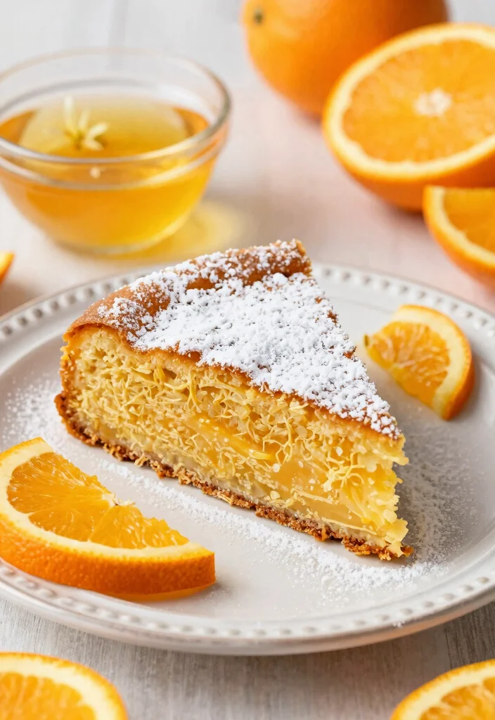 12 Moroccan Dessert Recipes with Warm Spiced Flavor 3. Orange Blossom Semolina Cake 0