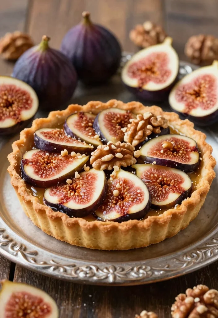 12 Moroccan Dessert Recipes with Warm Spiced Flavor 4. Spiced Fig and Walnut Tart 0