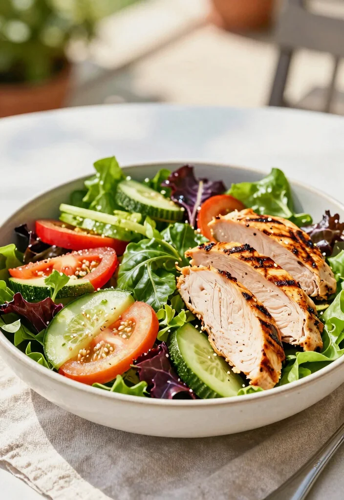 12 No Oven Dinner Recipes for Hot Weather Cooking 12. Summer Vegetable Salad with Grilled Chicken 0